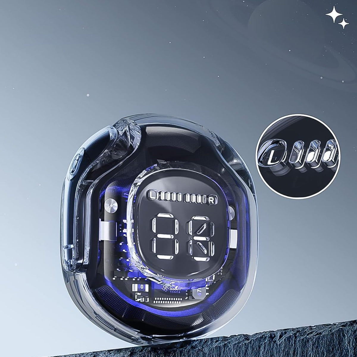 Wireless Bluetooth 5.3 In-Ear with Microphones, 200mAh Battery